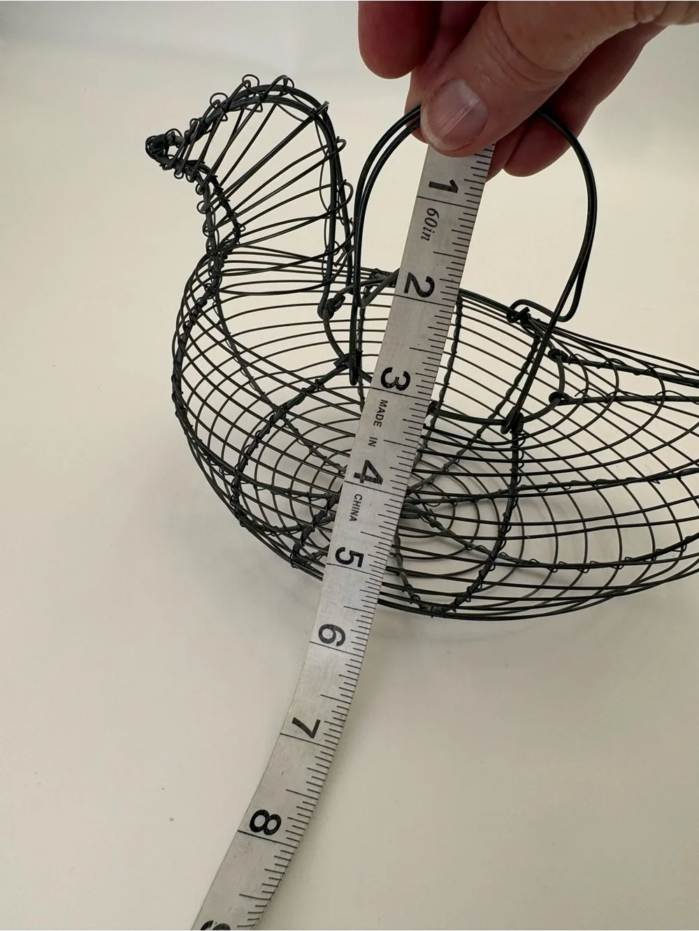 Decorative Wire Chicken Basket - Black